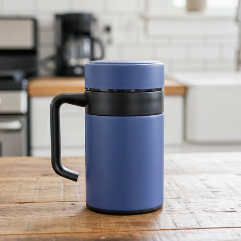 Premium Insulated Matte Coffee Mug with Ergonomic Grip Handle