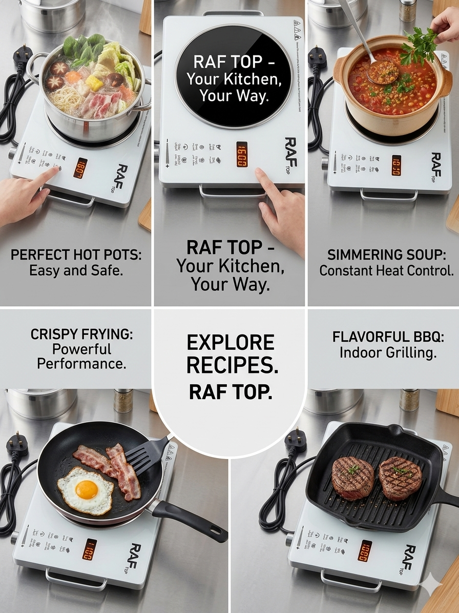 RAF TOP Versatile Induction Cooktop with 6 Cooking Presets - Image 2