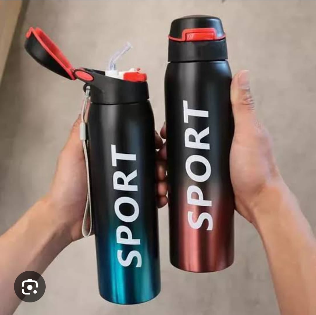 Gradient Matte Insulated Sport Bottles with Flip-Top Straw Lids - Image 2