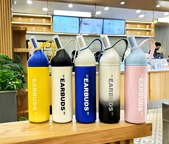 Portable Sport Water Bottle with Built-in Straw & Carry Handle
